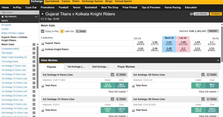 Cricket Betting Exchange Mechanics